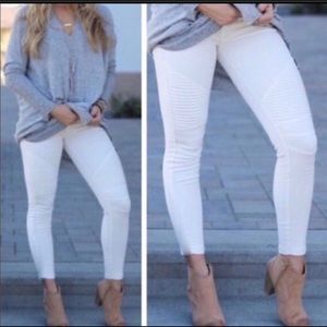 Moto Leggings-WHITE